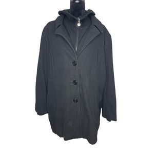 Calvin Klein Layered Look Wool Blend Coat 2X